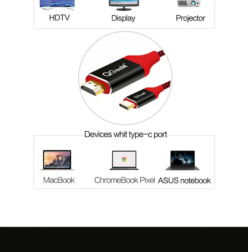 Usb c к hdmi кабель адаптер 4k 1080P 60 Гц usb type c к hdmi 2,0 кабель Thunderbolt 3 кабель для Macbook huawei Mate10 Sumsang S8