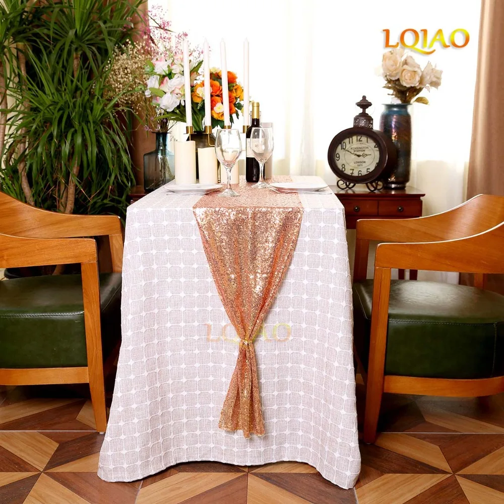 Copper Gold Sequin Table Runner-001