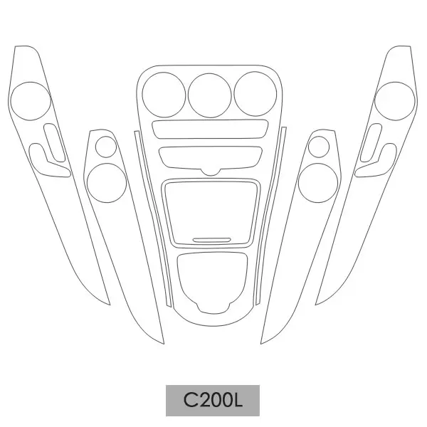 Автомобильная центральная консоль, панель управления, внутренняя отделка, защитная пленка, наклейка для Mercedes Benz W213 W212 C180 C200 C200L GLC260 - Название цвета: C200L