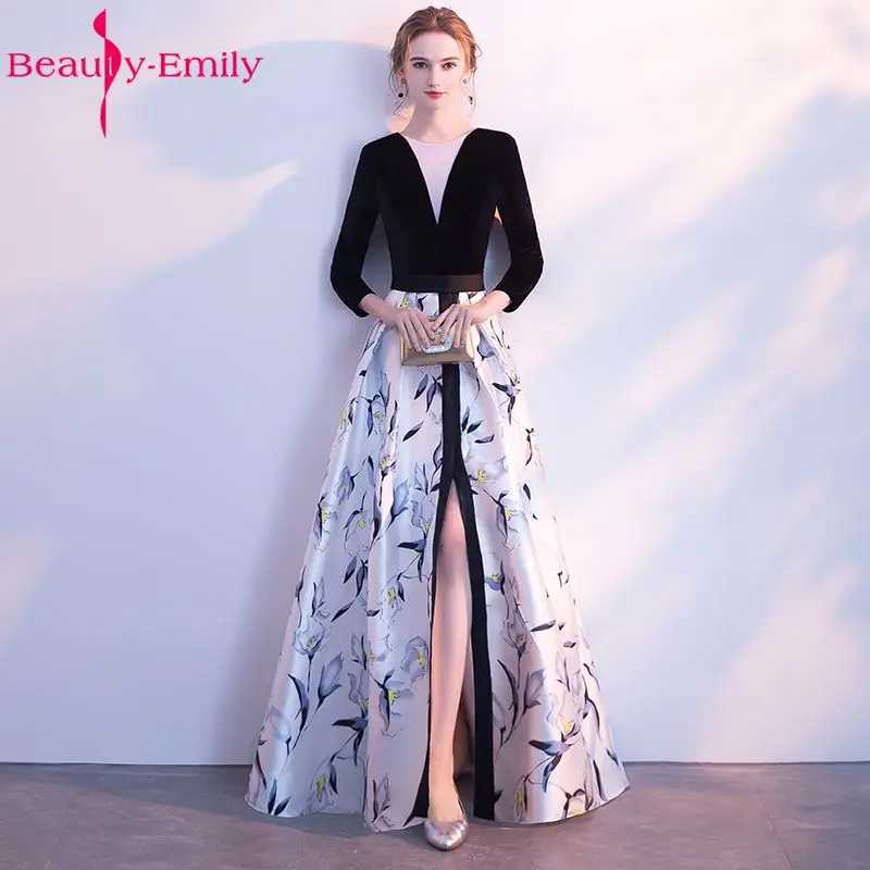Beauty Emily Lace Beading Evening Dresses 2019 A-Line Sleeve Evening Party Dress Floor-Length Prom Dresses Beauty Emily Lace Beading Evening Dresses 2019 A-Line Sleeve Evening Party Dress Floor-Length Prom Dresses