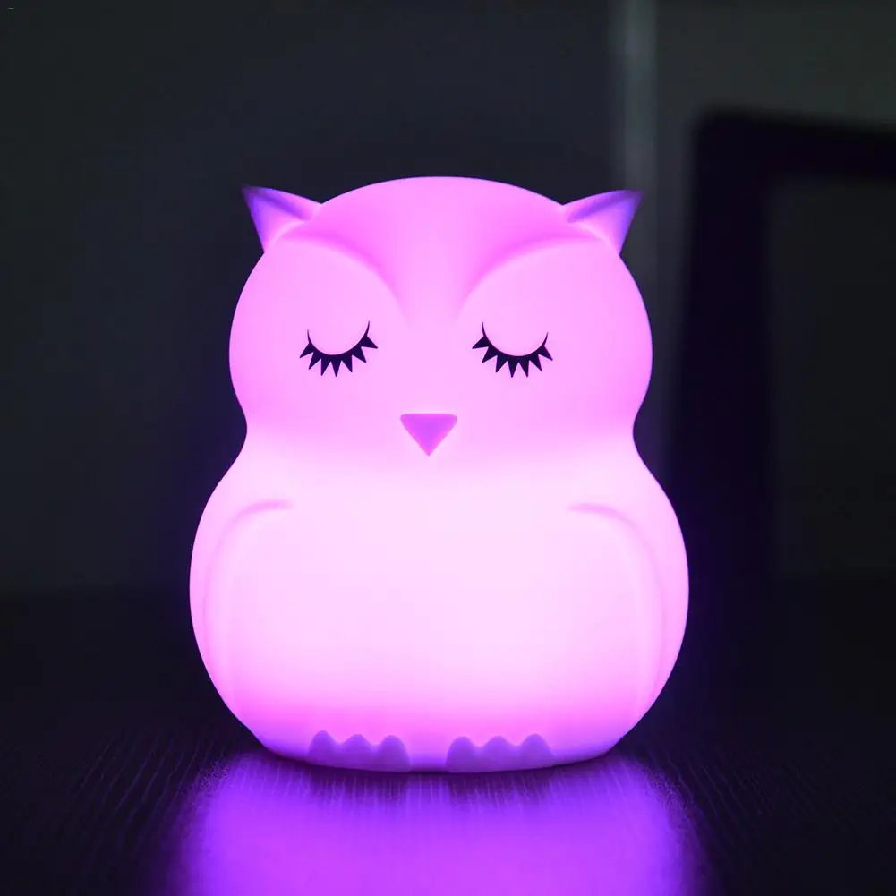 Lovely cartoon silicone baby LED night light children toy lights