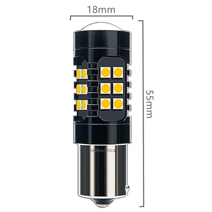 1 шт. автомобильная светодиодная лампа 1156PY PY21W 7507 BAU15S 1500LM 27 SMD 3030|Сигнальная лампа| |