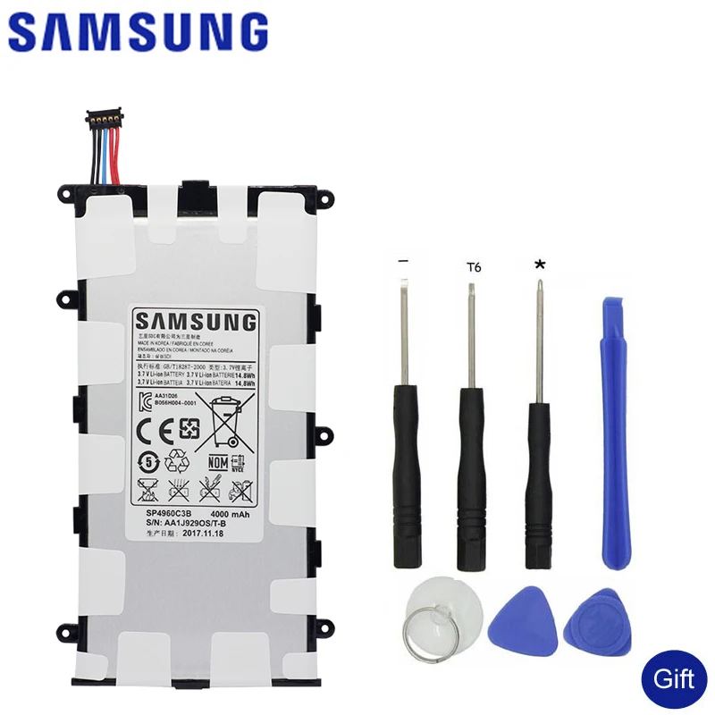 

SAMSUNG Original Replacement Tablet Battery SP4960C3B For Samsung GALAXY Tab 7.0 Plus P3110 P3100 P6200 P6210 4000mAh
