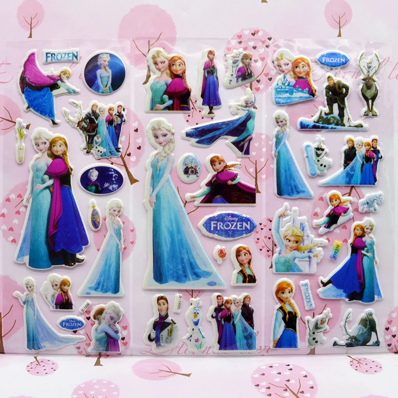 6 листов/партия, 3D объемные наклейки с пузырьками, Мультяшные наклейки с Микки Маусом Дисней, Микки Маусом, Pixar, тачки, Замороженные наклейки, детские игрушки для мальчиков и девочек