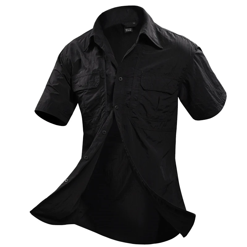 MEGE брендовая Летняя мужская Повседневная рубашка с коротким рукавом рубашка в стиле милитари для мужчин свободная модная повседневная тактическая рубашка Camisa Social Masculina