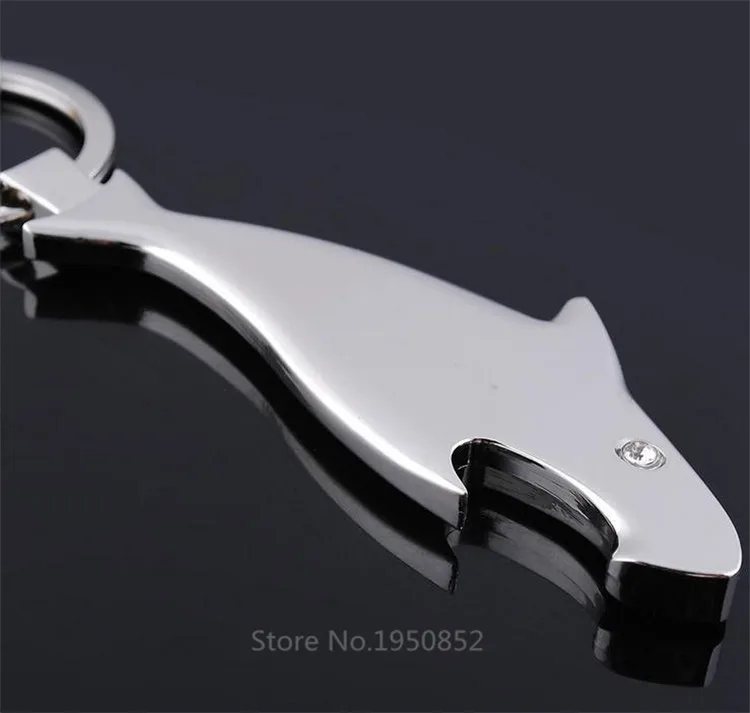 

New design Metal corkscrew bottle opener shark pattern Key Chain 3029