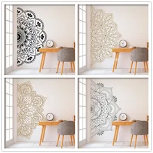 Наклейка на стену с изображением мандалы, Декор для дома, съемная Виниловая наклейка для медитации, йоги, Настенная роспись для гостиной, спальни
