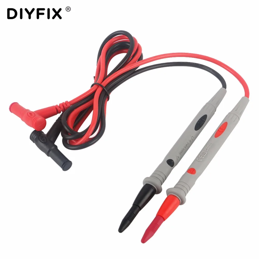 DIYFIX 1 пара CAT III 1000 V 20A силиконовый провод зонд тестовый направляющий штифт для цифрового мультиметра иглы наконечник мульти метр тестер с измерительным наконечником