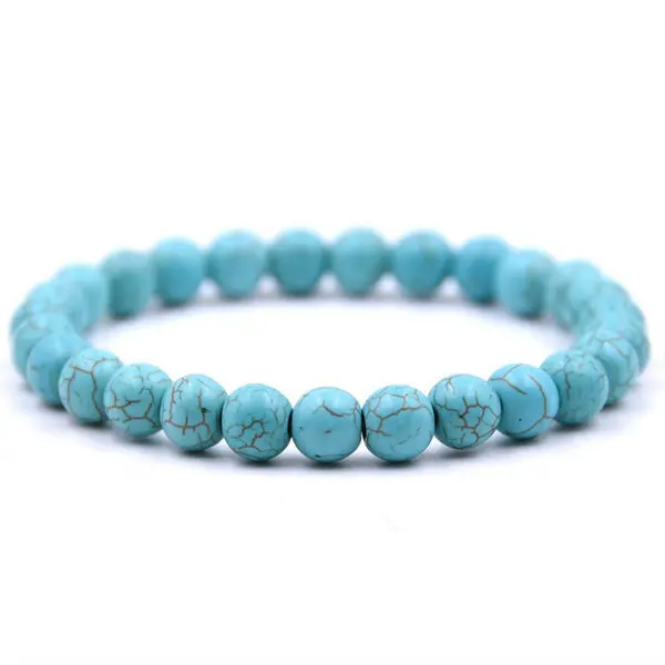 G. YCX натуральный Howlite и браслеты из лавового камня 8 мм Homme Femme круглый украшенный бисером матовый модные браслеты для йоги Валентина пара подарки - Окраска металла: blue1