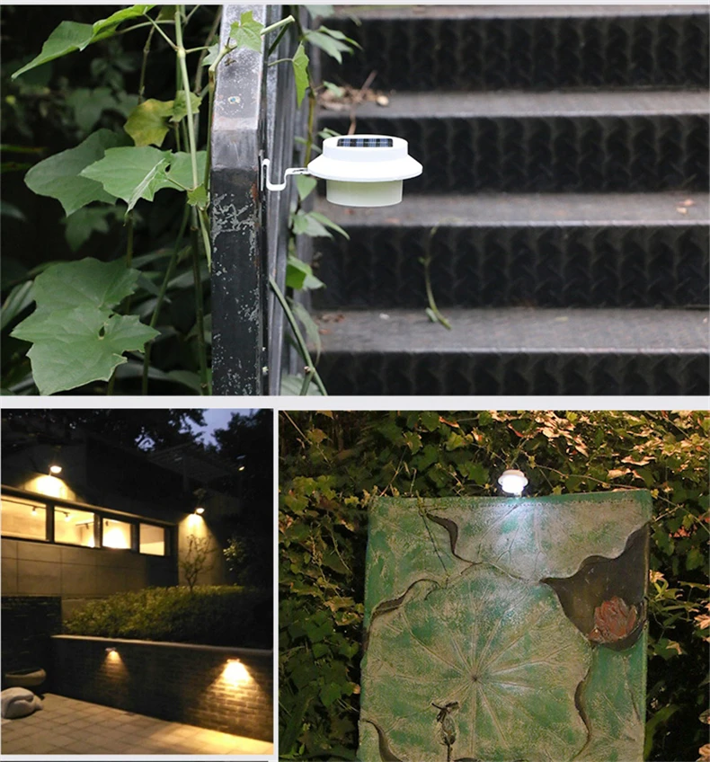 waterproof led solar powered fence gutter solar light for garden yard tree solar lamp7