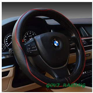 

universal Car steering wheel cover black DIY Genuine Leather Cowhide Car Steering Wheel Cover high quality funda volante cuero