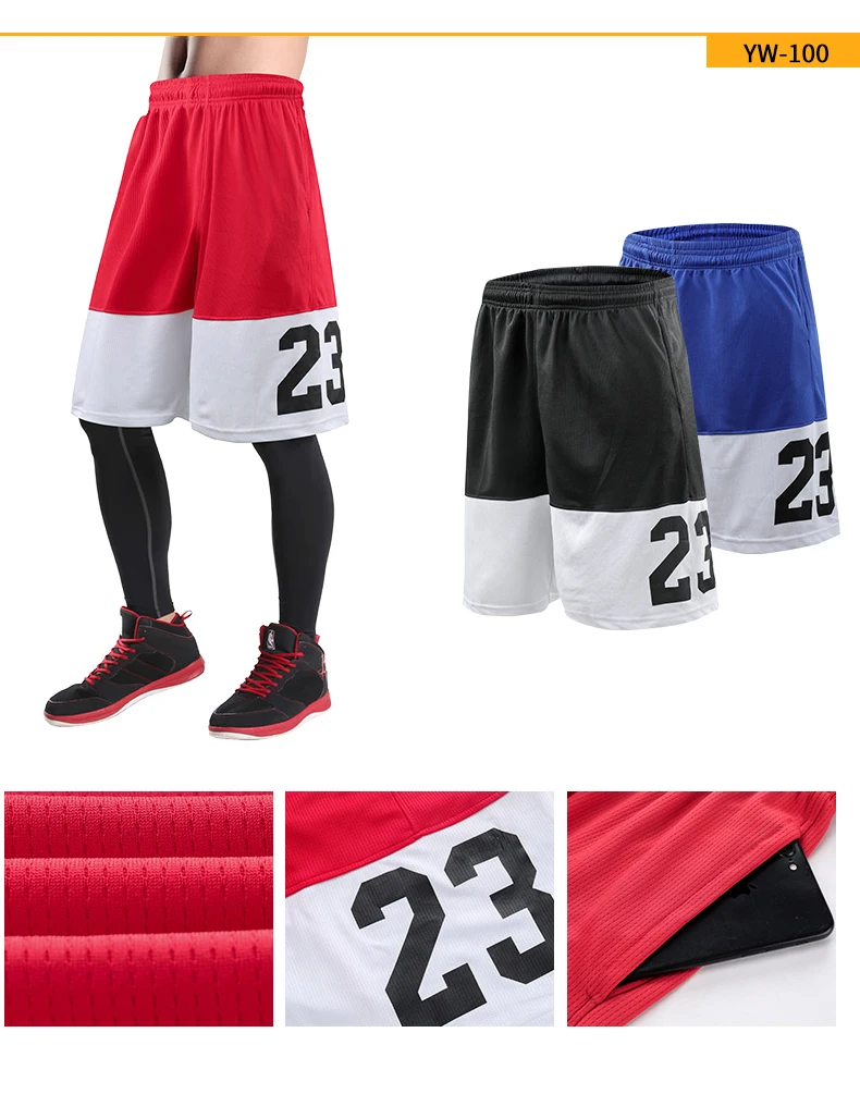 New Men's Basketball Shorts Summer Athletic Breathable Gym Fitness Running Shorts with Pockets Drawstring Sports Jersey