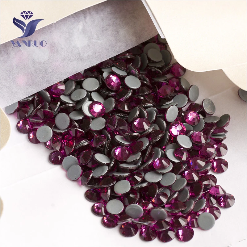 

YANRUO 2058HF SS16 Fuchsia 1440Pcs Hot Fix Stones and Crystals Dresses Stones Decoracion