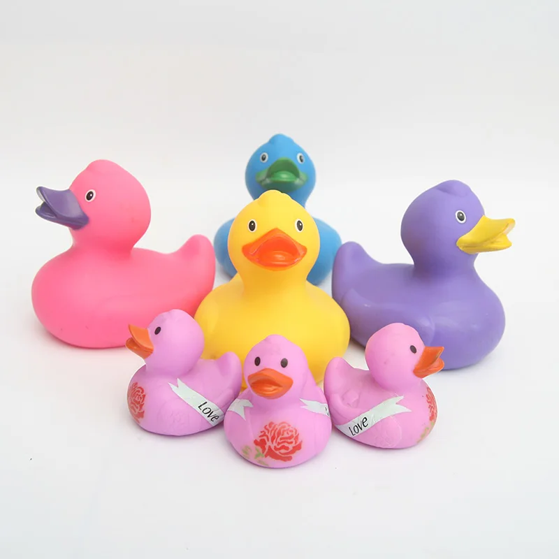 7pcs Squeaky Ducky Baby Toys Cute Rubber Ducks Children Kids Water