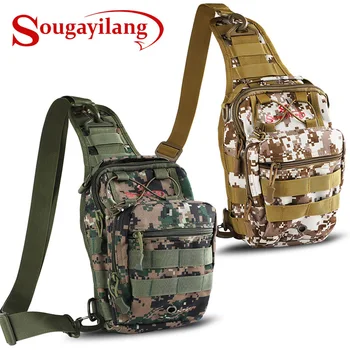 

Sougayilang Waterproof Fishing Bag Multi-Purpose 2 Layer Nylon Bag Outdoor Fishing Tackle Single Shoulder Bag Green/ Grey