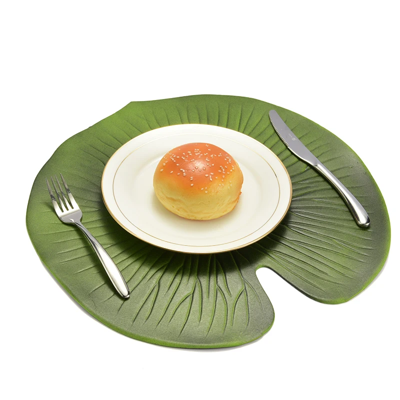 عيد الميلاد تحديد الموقع ل المطبخ طاولة طعام مصنع محاكاة أوراق النخيل PVC الجدول حصيرة الزخرفية الجدول سادة الوقايات المنزل ديكور