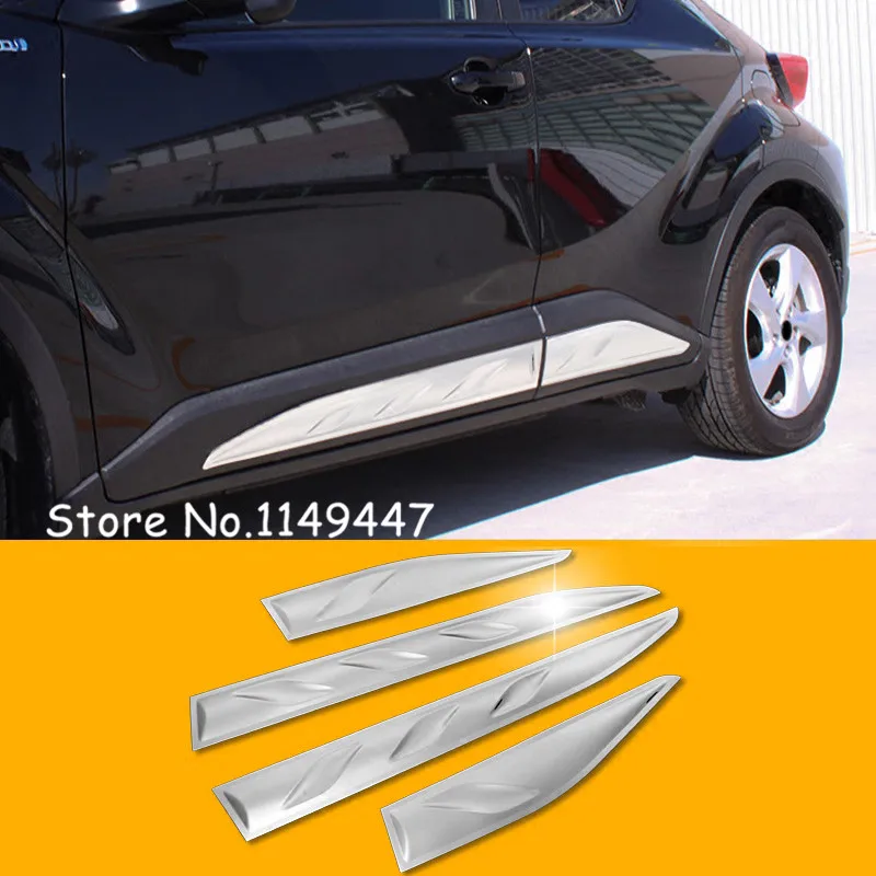 

For Toyota C-HR 2016 2017 2018 Car styling Accessories Stainless Chrome Side Door Car Body Molding Cover 4pcs
