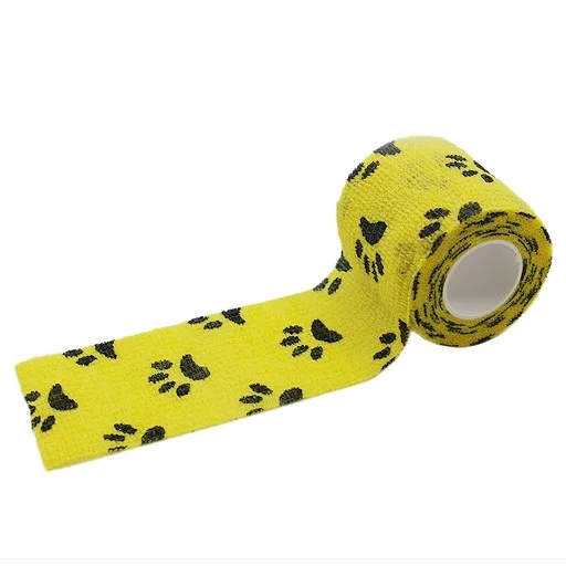 MUMIAN, самоклеящаяся повязка, лента, ПЭТ, гибкая, с мультяшным принтом, для первой помощи, 5 см x 4,5 м - Цвет: Yellow with paw