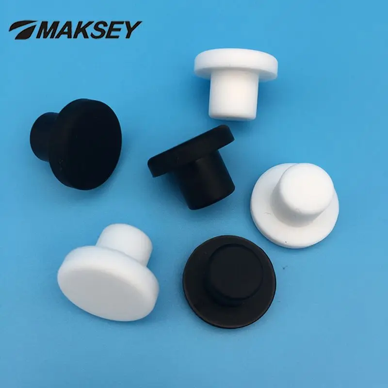Rubber Male Hole caps Silicone T type Plug Stopper Black Round Tube End Caps 