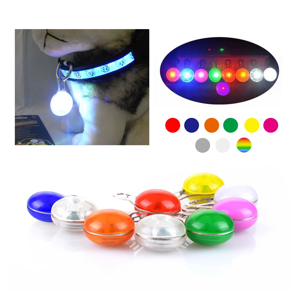 

Colorful LED Waterproof Walking Lights Clip-on Safety Night Light Pet Collar Keychain Light for Dogs and Cats Battery Included