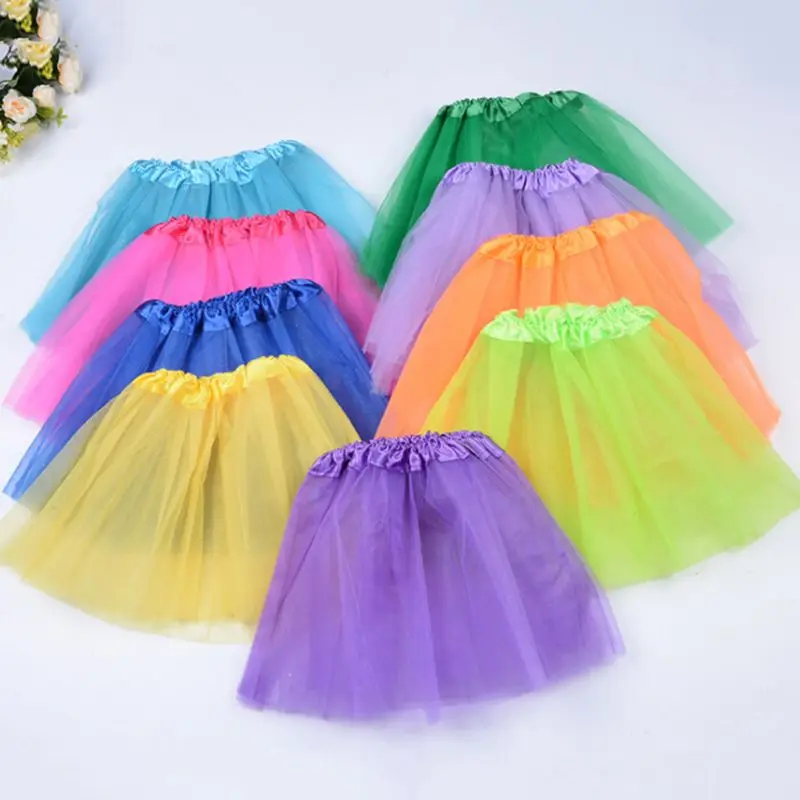 

12 Colors Women Adult Three Layer Tulle Tutu Ballet Skirt Pleated Sweet CandyColor Ruffles Mesh Pettiskirt Underskirt Mini Dress