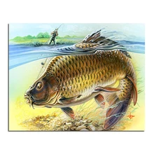 Comic big fish 50×40 Needlework Diamond Embroidery Painting Home Decor Diamond Mosaic Pattern Full Square Diamond Painting