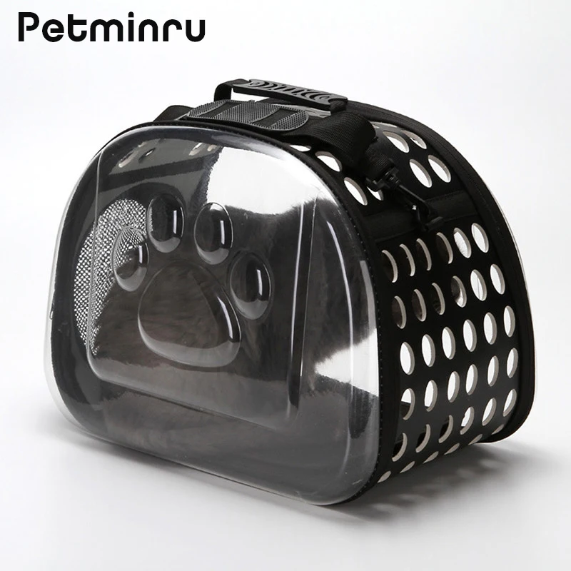 Petminru прозрачная сумка-переноска для кошек и собак, дышащая дорожная сумка для домашних животных, складная сумка на плечо, сумка для переноски щенков
