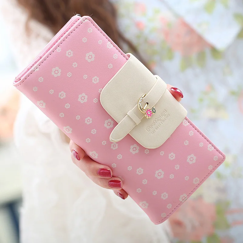  New Fashion Floral Women Wallet Multicolor Lady Wallets Fresh Sweet Girl Change Purse Delicate Cute Cash Purse Wintersweet Pouch 