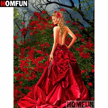 

HOMFUN Full Square/Round Drill 5D DIY Diamond Painting "Beauty flower" 3D Diamond Embroidery Cross Stitch Home Decor A19767