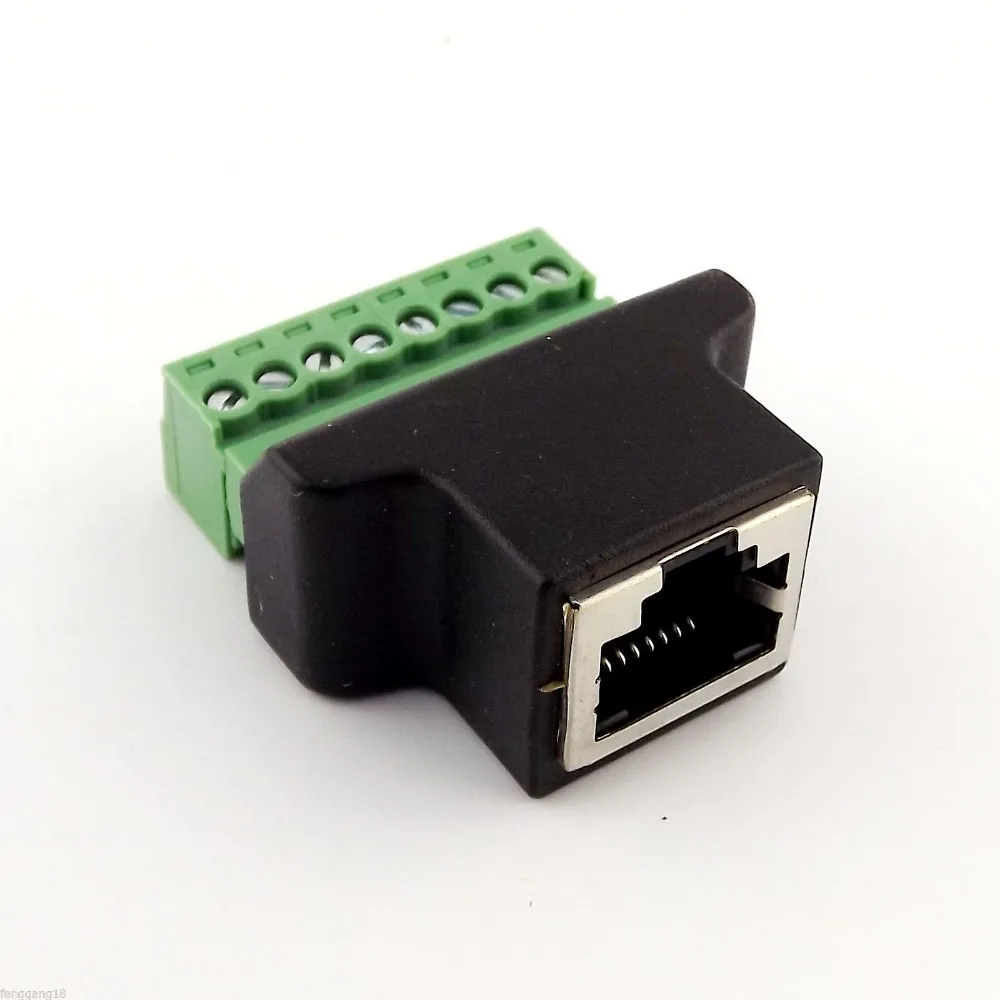 

1pcs Ethernet RJ45 Female To Screw Terminal 8 Pin CCTV Digital DVR Adapter Connector