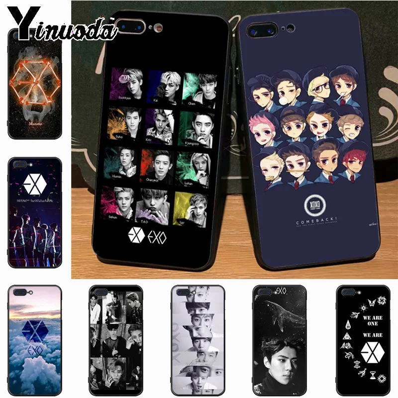 

Yinuoda KPOP EXO LUCKY ONE Diy Cell Phone Protective Case for iPhone 7plus 6S 7 8 8Plus X 5S 11pro case cover