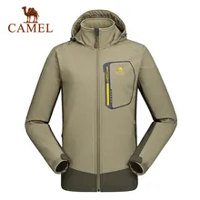 Camel Men’s Outdoor Soft shell Jacket Windproof Waterproof Durable Camping Hiking Jacket A6W214118