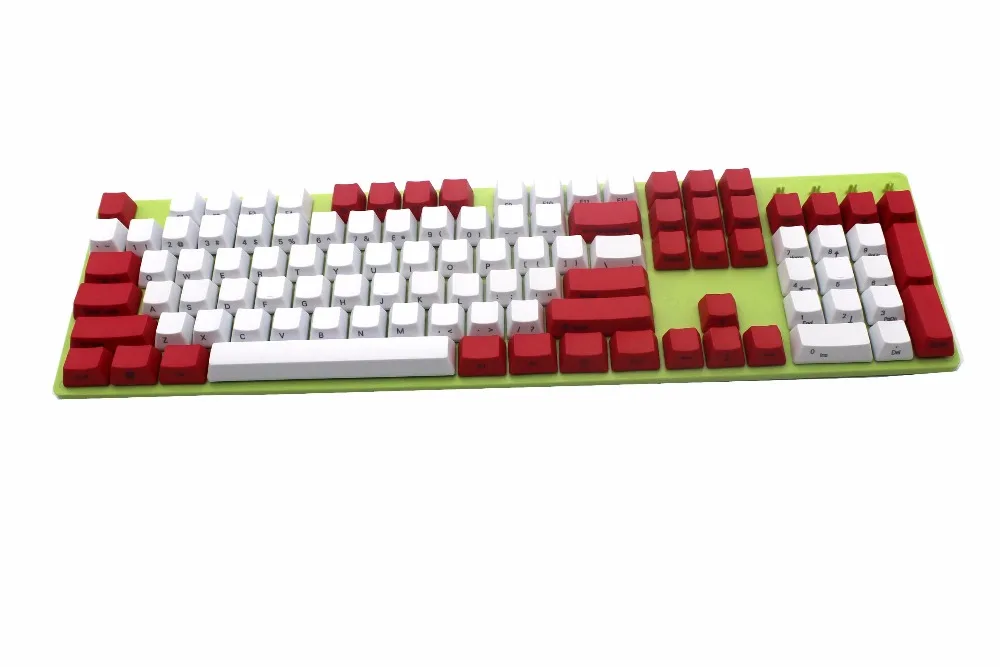 Ymdk белый красный смешанный сбоку-топ с принтом пустой толстые pbt 104 87 61 Ключ Шапки OEM профиль ключ Шапки для MX механическая клавиатура