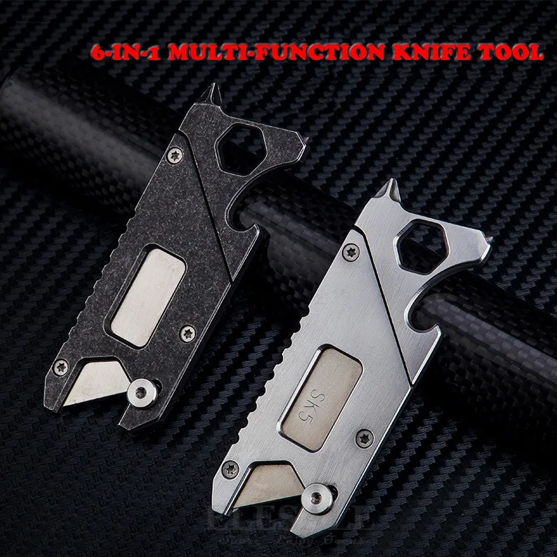 

6-IN-1 Multi-Function Outdoor EDC Knife Tool Wrench Screwdriver Glass Breaker Portable Outdoor Camp Survival Tool DropShipping