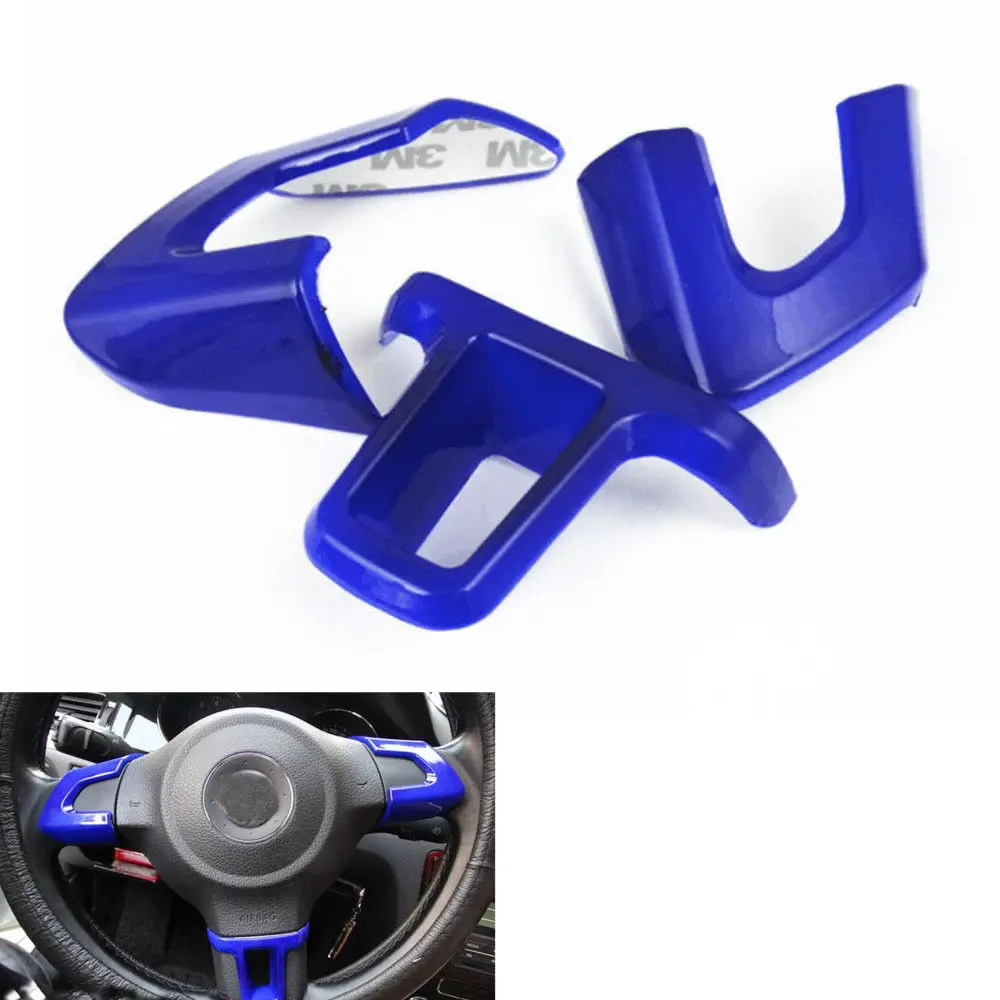 

3pcs ABS Car Inner Steering Wheel Trim Cover Kit Frame Decoration For VW Golf MK6 POLO Bora 2009-2014