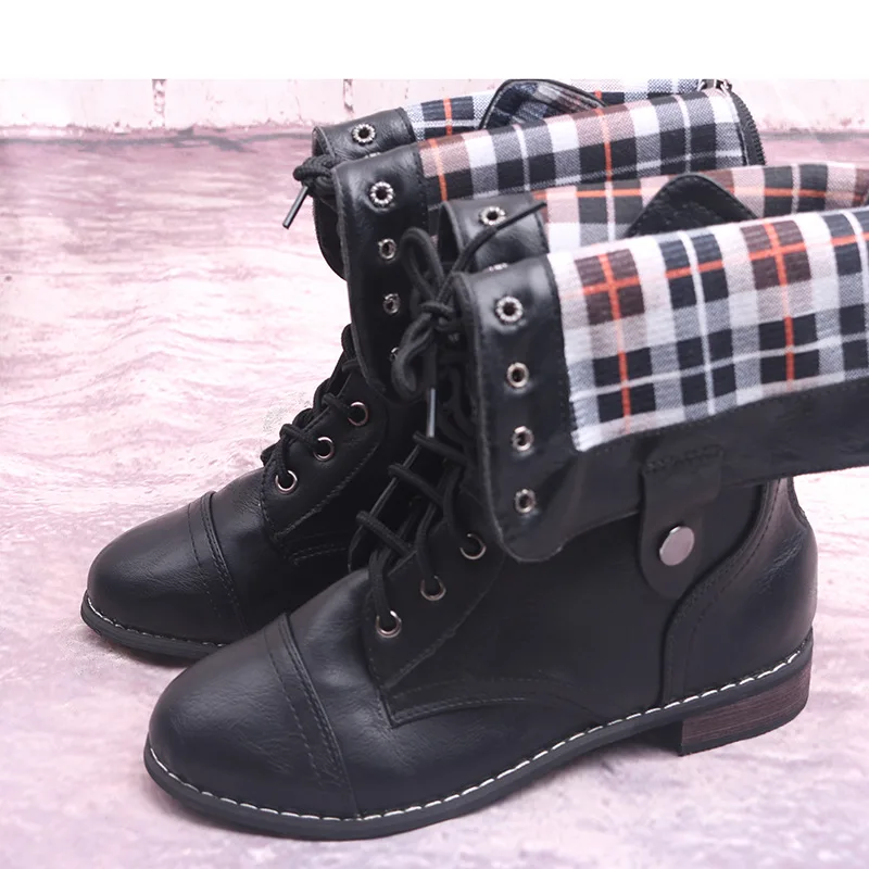Autumn-winter-faux-leather-shoes-women-lace-up-retro-riding-mid-calf-boots-ladies-low-heels(3)