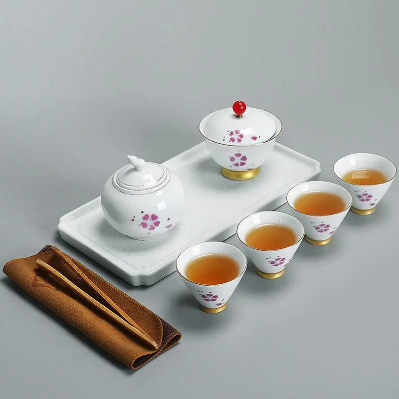  Portable Travel Tea Set Chinese Kung Fu Teaware Sets Ceramic Teapot Teaset Gaiwan Set Tea Cups Of T