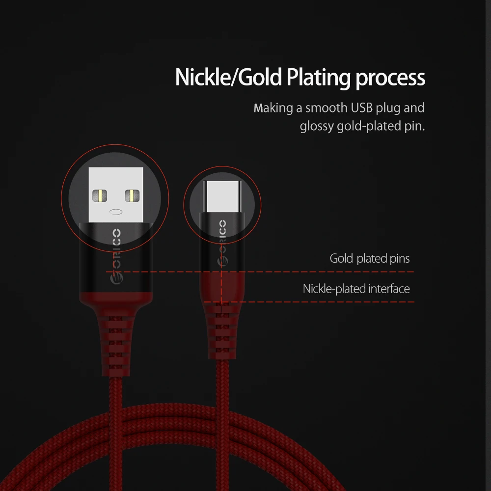 ORICO USB Type-C кабель 3 а максимальный ток синхронизации данных зарядное устройство Type-C USB кабель для iphone Xiaomi Huawei