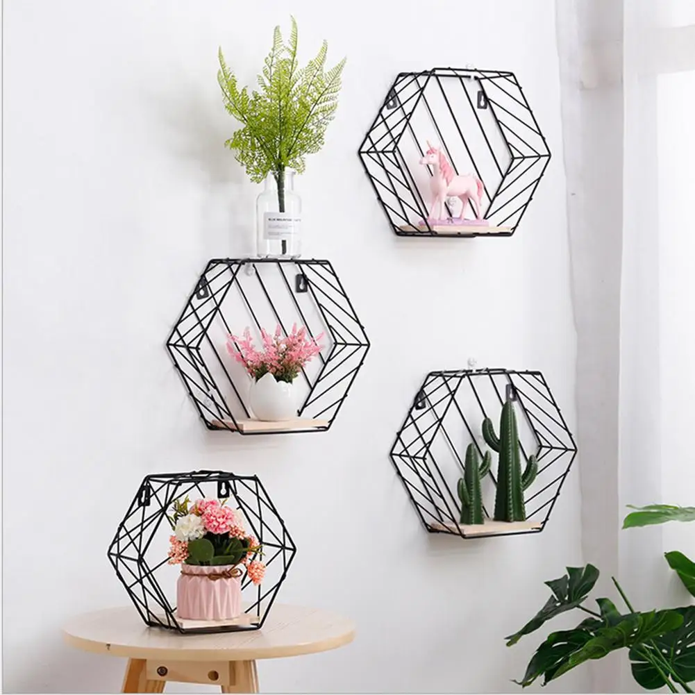 

Nordic Storage Shelf Wall Decoration Vintage Metal Iron Sundries Storage Rack Decorative Wall Shelves Organizador Flower Holder