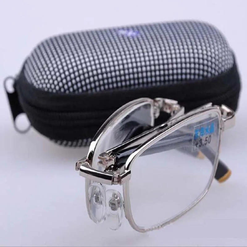 

Metal folding glasses artificial crystal glass mirror high definition reading glasses +1.0 +1.5 +2.0 +2.5 +3.0 +3.5 +4.0