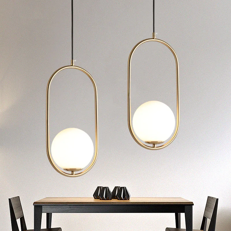 Nordic Minimalist Art Decoration LED Pendant Light Creative Glass Crystal Cafe Bar Bedroom Minimalist Restaurant Bar Lighting (14)
