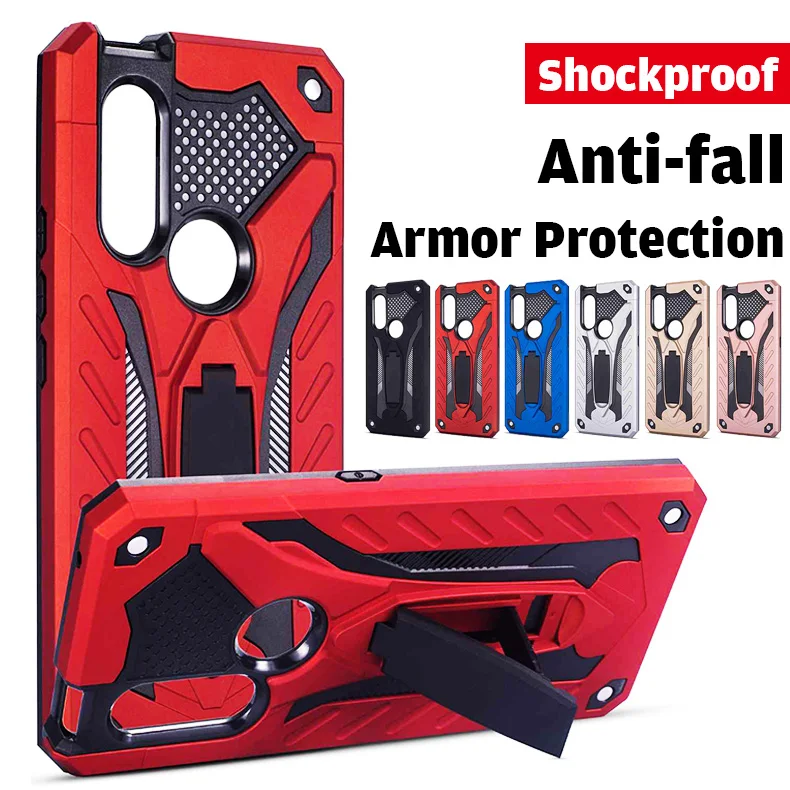 

For Vivo Y91 Y93 Y95 Y97 Y91i Y91C Case Luxury Armor Shockproof Full Protective Cover With Holder Stand Accessories Case