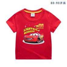 Новая футболка для мальчиков и девочек хлопковая футболка с короткими рукавами детские топы с рисунком машины для мальчиков