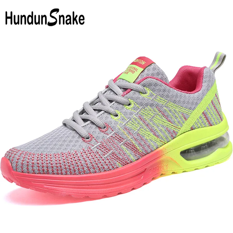 

Hundunsnake Air Cushion Women Sport Shoes Woman Sports Running Shoes Women's Sneakers Grey Mesh Krasovki Basket Femme Gym T22