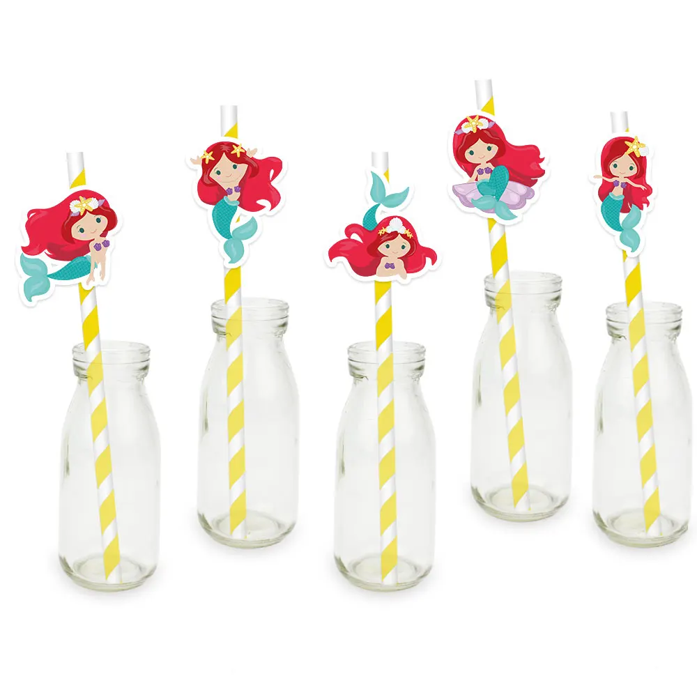 美人鱼红发吸管