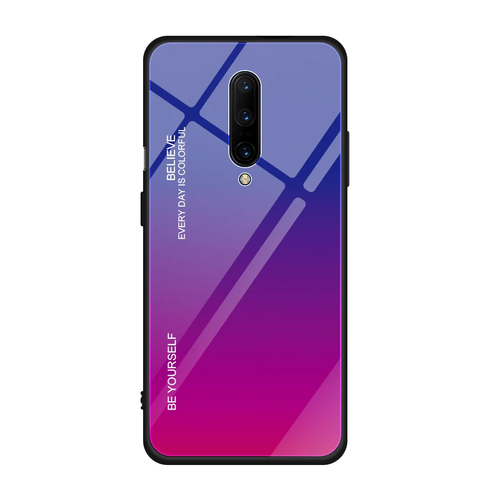 

OMEVE Grandient Tempered Glass Phone Case For OnePlus 7 7Pro Tempered Glass Cover