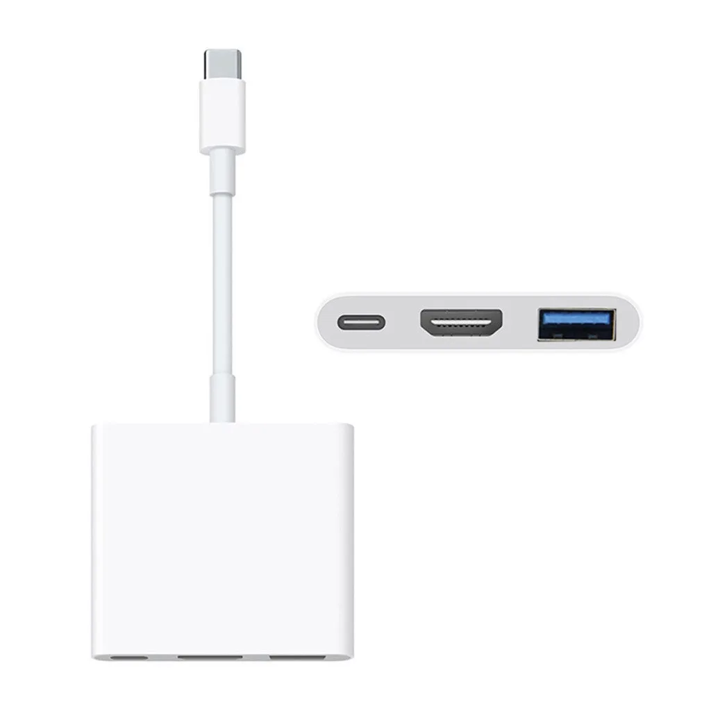 Тип-C Кабельный адаптер-переходник для Apple USB-C цифровой av-адаптер с несколькими портами MJ1K2AM/HDMI& USB FW3