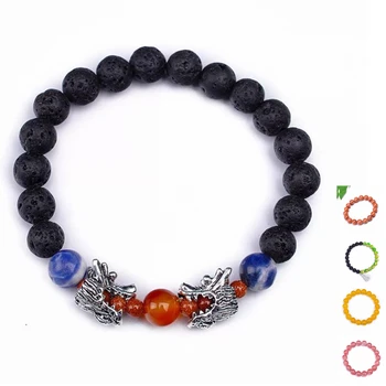 

Transfer Luck Purple Pearl Bracelet Chakra Yoga Volcanic Stone 8mm Natural Round Stone Beads Bracelets Couple bracelet For Women