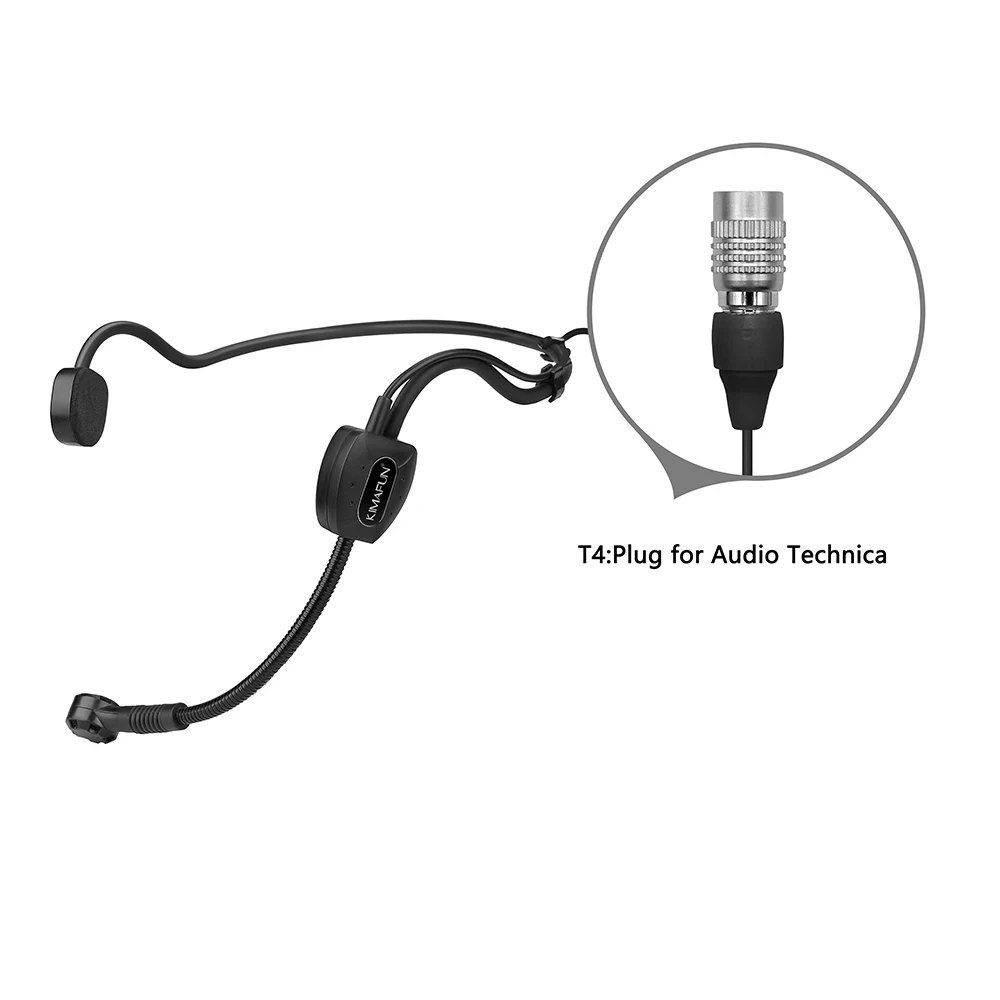 KIMAFUN KM-4070 черная гарнитура микрофон с двумя ушками мегафон радио микрофоны для хоста пение обучение сценическая производительность - Цвет: For Audio Technica