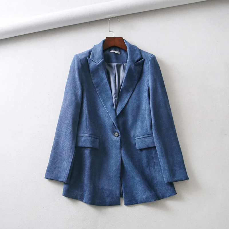 Весна, женская одежда, повседневный вельветовый Блейзер, Женское пальто ...